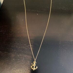 Gold Anchor Pendant Necklace